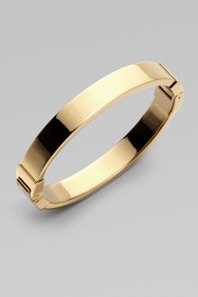Michael Kors Goldtone Hinged Bangle Bracelet - Lyst