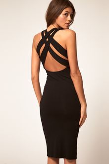 ASOS Collection Asos Midi Dress with Cross Back Strap - Lyst