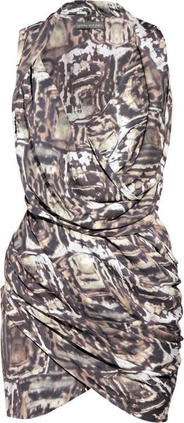  Basalt Silk-georgette Draped Dress 