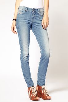 Diesel  Light Wash High Waisted Skinny Jean - Lyst