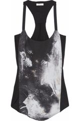 Helmut Lang Printed Silk-blend Cutout Top