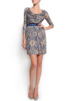 Mango Cowl-neck Dress - Lyst