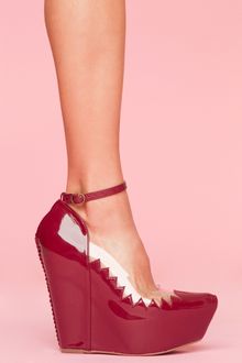 Nasty Gal Audrey Platform Wedge - Wine - Lyst