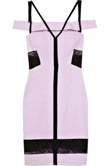Versace Cutout Crepe and Tulle Mini Dress - Lyst