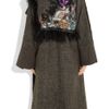 Etro ShearlingTrimmed Tweed Wrap Coat in Gray (anthracite) - Lyst
