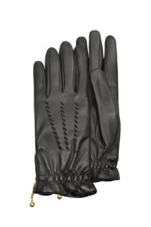 Forzieri Womens Embroidered Black Calf Leather Gloves - Lyst
