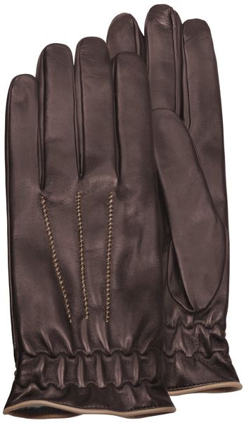 Forzieri Mens Brown Cashmere Lined Calf Leather Gloves in Brown for Men - Lyst