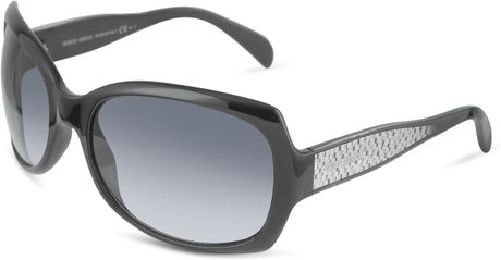 Giorgio Armani Optical Temple Square Sunglasses in Black - Lyst