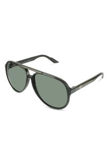 Gucci Logo Aviator Sunglasses - Lyst