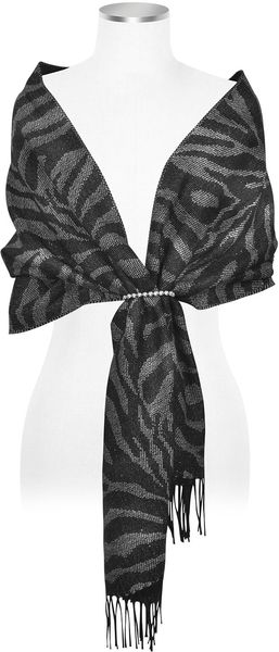 Julia Cocco' Zinnia - Metallic Sparkle Zebra Print Stole - Lyst