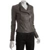 Michael By Michael Kors Taupe Leather Asymmetrical Zip Knit Trim Jacket in Brown (taupe) - Lyst