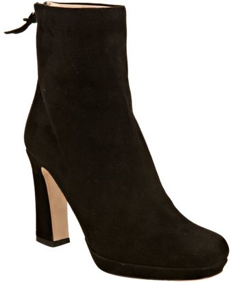 Black Suede Back Zip Ankle Boots 