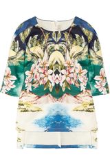 Stella McCartney Hawaiian-Print Cotton-Sateen Top