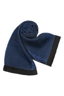 Versace Signature Striped Greca Wool Long Scarf - Lyst