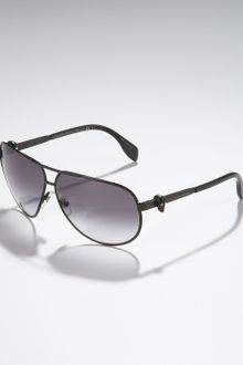 Alexander McQueen Skull Aviator Sunglasses, Black - Lyst