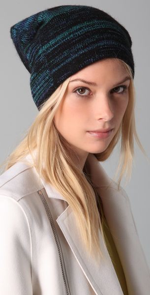 Alexander Wang Marled Color Block Beanie in Blue - Lyst