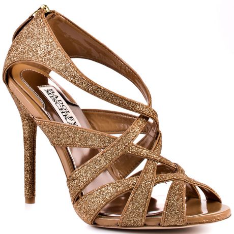 Badgley Mischka Rose Gold Glitter in Gold (rose) - Lyst