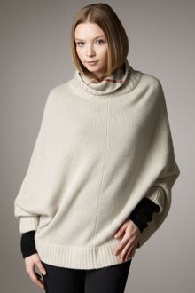 Burberry Check Collared Cashmere Cape - Lyst