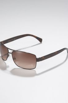 Giorgio Armani Square Metal Sunglasses, Brown - Lyst