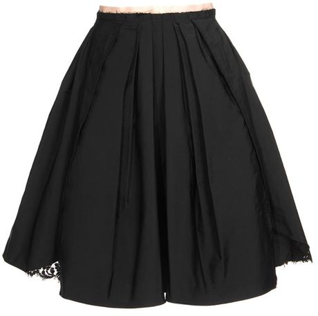Nina Ricci Pleated Radzimir Silk Skirt in Black - Lyst