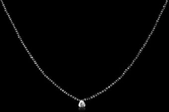 Rough Diamonds Clear Rough and Black Diamond Collier Necklace - Lyst