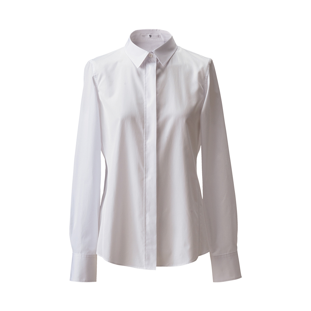 Uniqlo Women (+j)extra Fine Cotton Slim Fit Long Sleeve Shirt A in
