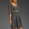 Anna Sui Hibiscus Field Flower Print Dress in Black/cream Multi in Black (black & cream multi) - Lyst