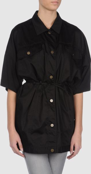 Mm6 By Maison Martin Margiela Fulllength Jacket in Black - Lyst