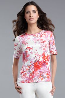 St. John Collection Floral-print T-shirt - Lyst