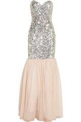 Rachel Gilbert Milio Sequined Tulle Gown