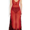 Rosamosario Rosso Disera Laceappliquéd Silkchiffon Chemise in Red (rosso) - Lyst