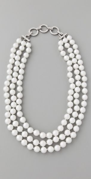 Kenneth Jay Lane 3 Row Pearl Necklace in White (pearl) - Lyst