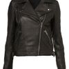 Topshop Traditional Biker Jacket in Black - Lyst
