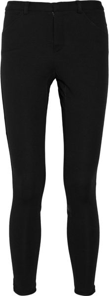  Leather-paneled Jersey Riding Pants 