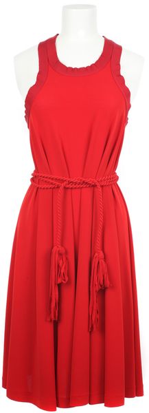 Lanvin Tank Crepe Dress in A Blend Of Acetate - Lyst
