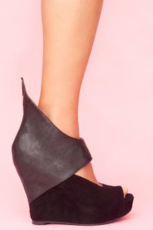 Nasty Gal Saturn Cutout Wedge - Black - Lyst