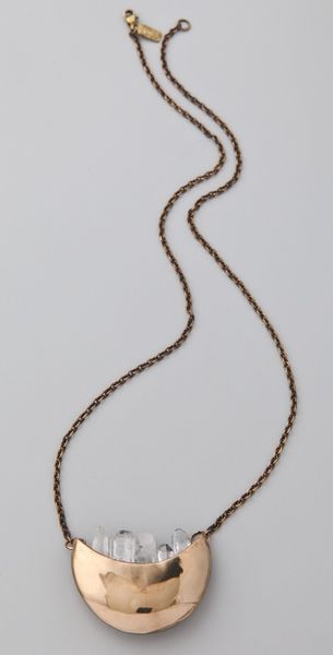 Pamela Love Small Quartz Crystal Crescent Necklace - Lyst