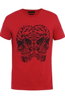 Alexander McQueen Tiger Double Skull T-shirt - Lyst