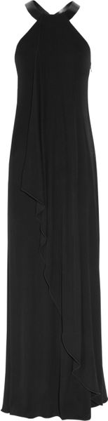 Amanda Wakeley Draped Stretchjersey Gown in Black - Lyst