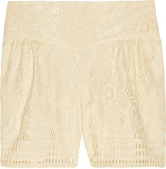 Anna Sui Floral Crochet Shorts - Lyst