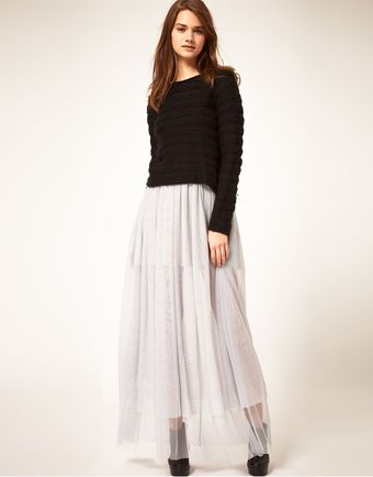 ASOS Collection Maxi Skirt in Mesh - Lyst