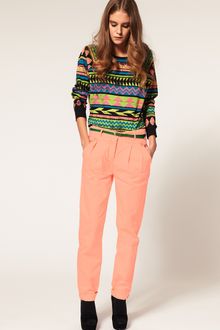 ASOS Collection Asos Chino Trouser in Neon Coral - Lyst