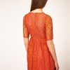 Asos Collection Asos Lace Waisted Dress with Contrast Lining in Orange (orangepink) - Lyst