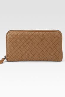 Bottega Veneta Woven Zip-around Wallet - Lyst