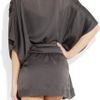 Carine Gilson Laceappliquéd Silksatin Robe in Gray - Lyst