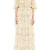 Chloé FloralPrint SilkMousseline Gown in Beige (floral) - Lyst