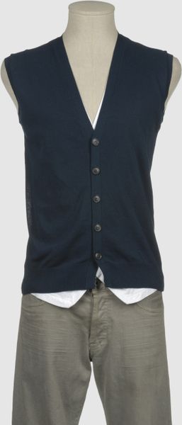 Daniele Fiesoli Sweater Vest in Blue for Men (slate) - Lyst