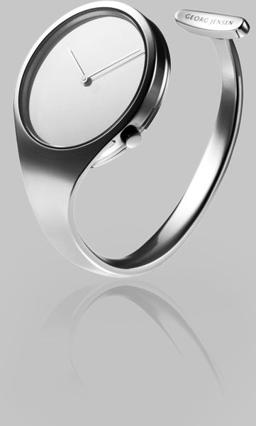 Georg Jensen Stainless Steel Bangle Watch in Gray (steel) - Lyst