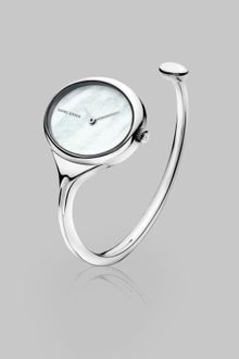 Georg Jensen Stainless Steel & Mother Of Pearl Bangle Watch - Lyst