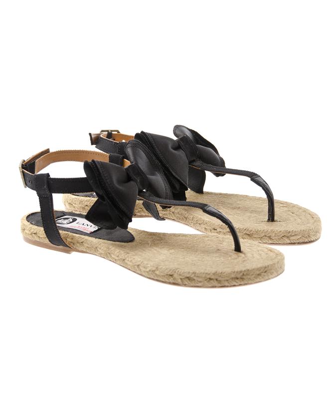 black espadrille flat sandals
